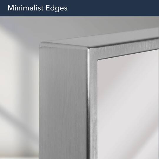 Head West Brushed Nickel Rectangular Framed Accent Vanity Mirror